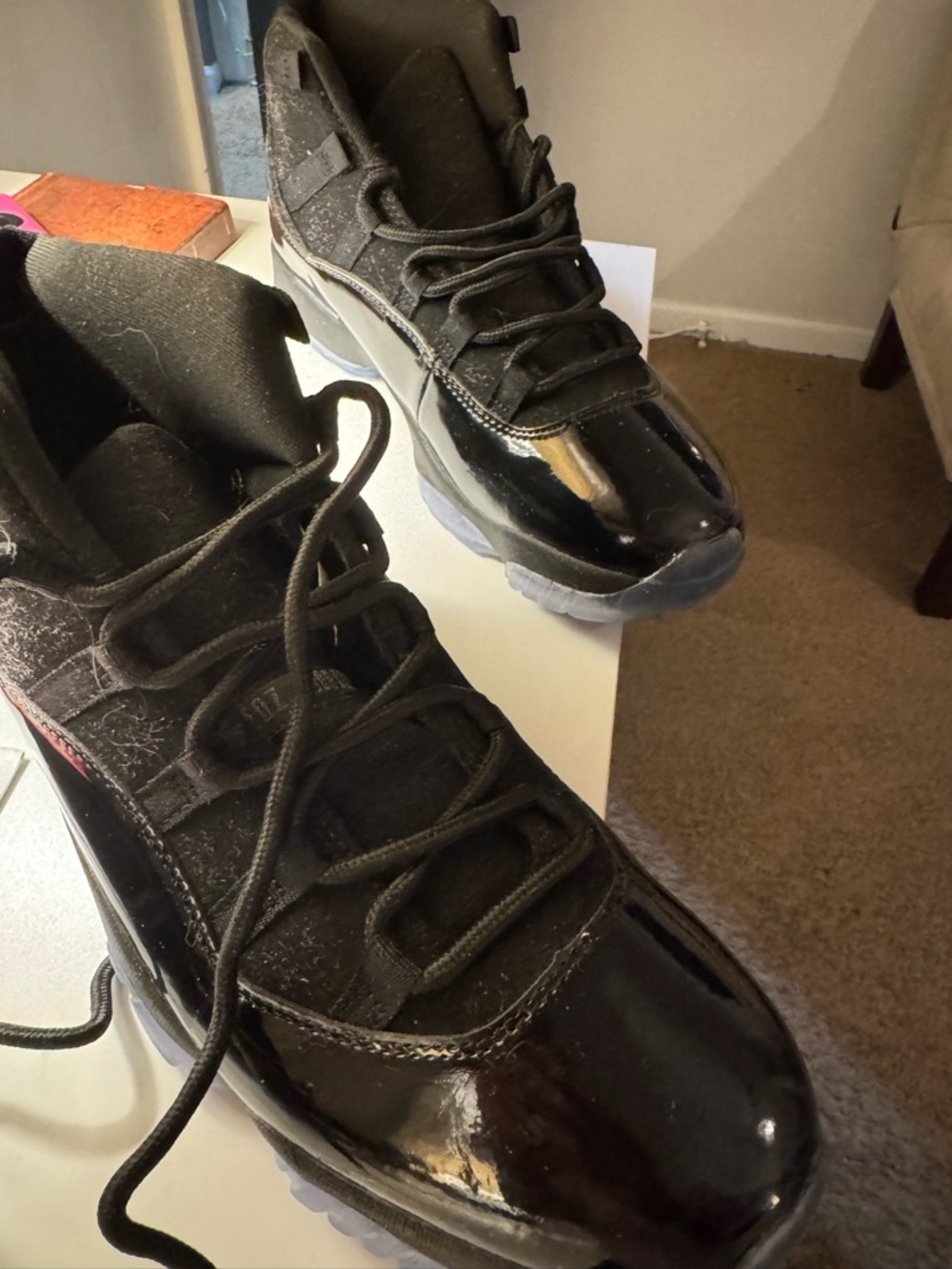 Nike Black Men’s High-Top Basketball Sneakers with Icy Outsole (Jordan Dup) - Picture 2 of 4